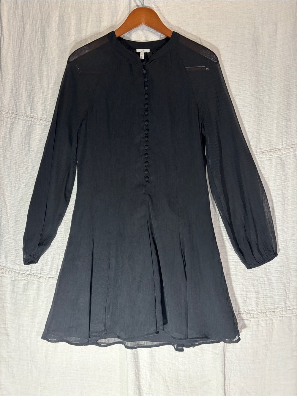 Joie Limited Edition Balloon Sleeve Mini Dress Caviar Black XS EUC Witchy